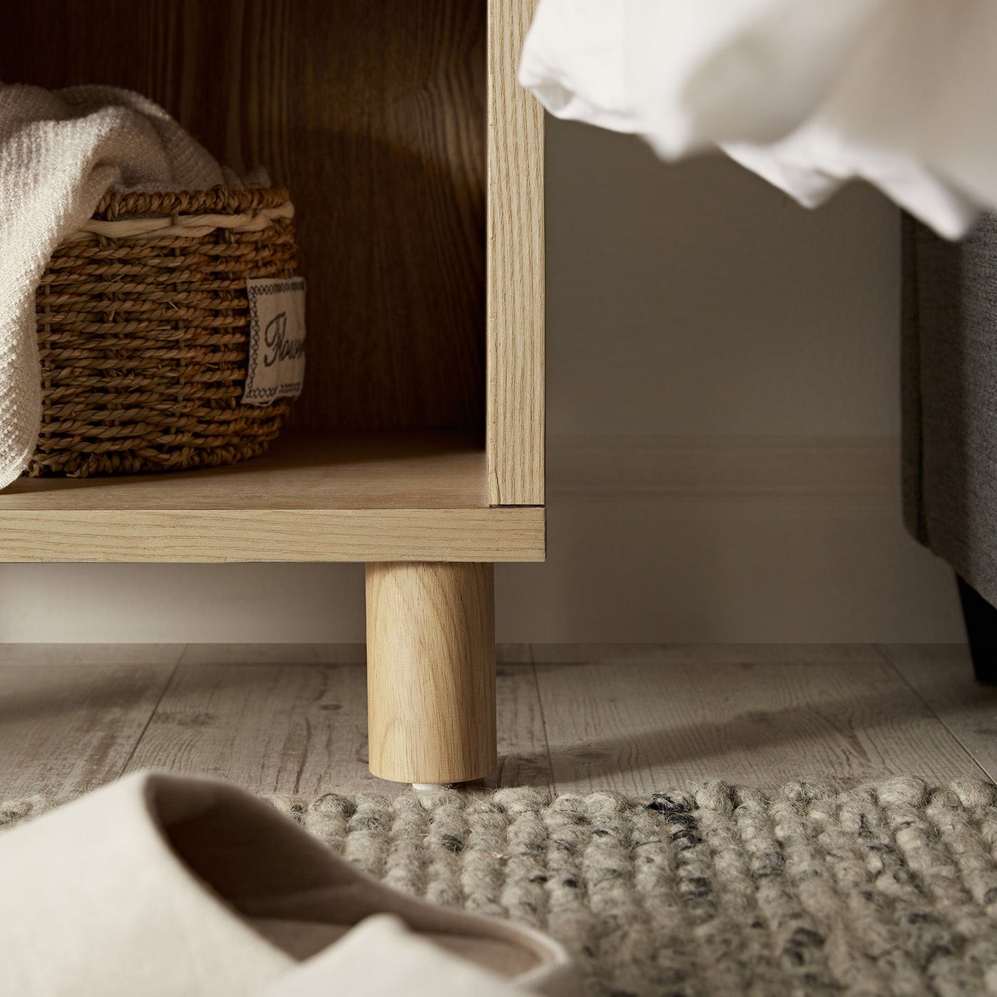 Table de chevet Maude 1 tiroir, frêne naturel