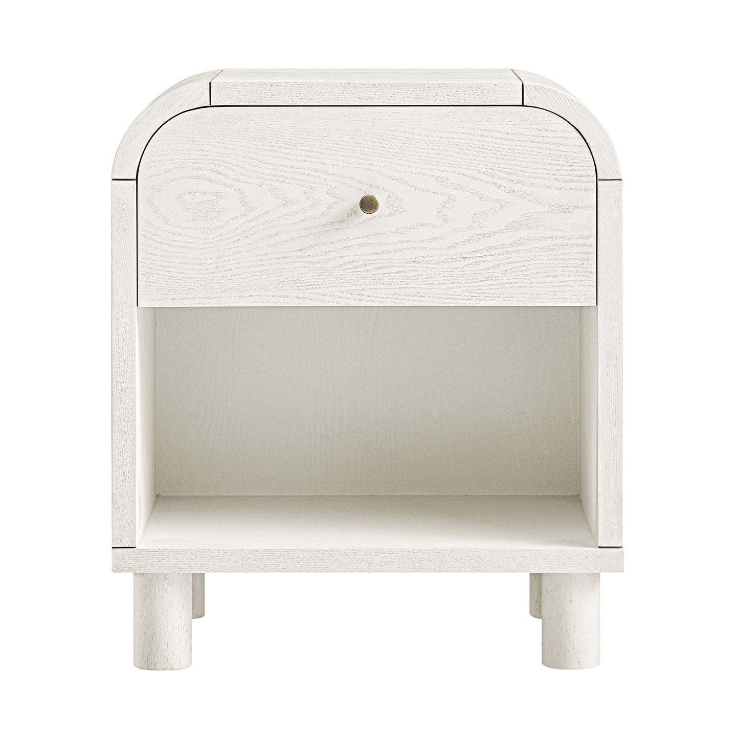 Table de chevet Maude 1 tiroir, frêne blanc lavé