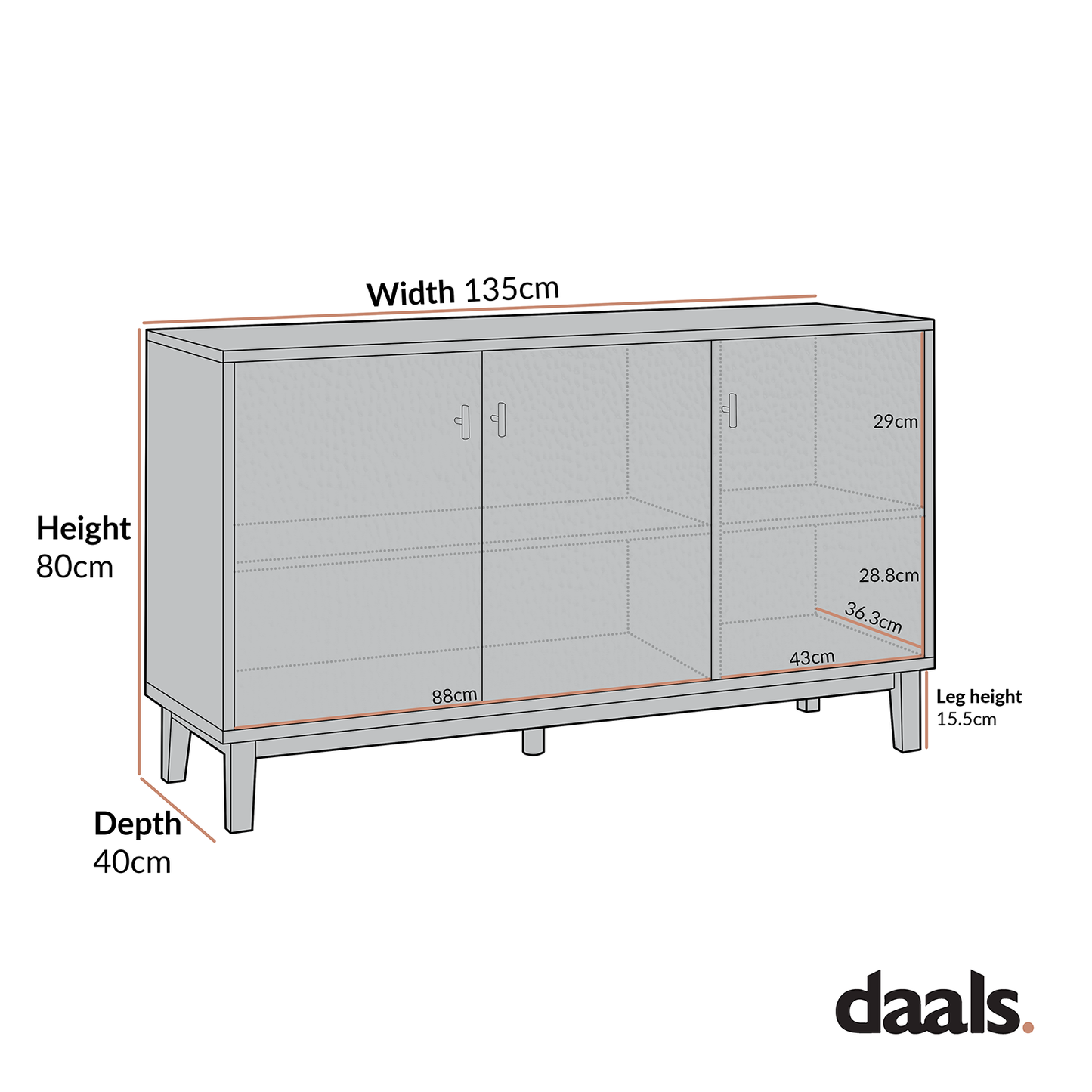 Buffet 3 portes sculpté Bianca Chip, bronze antique et noir