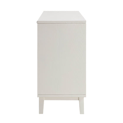 Buffet 3 portes sculpté Bianca Chip, beige sable et ivoire
