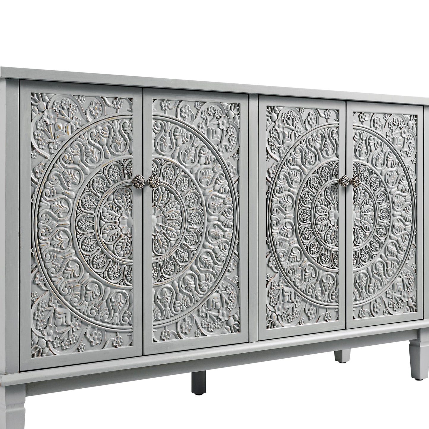 Grand buffet sculpté Chantilly gris moyen