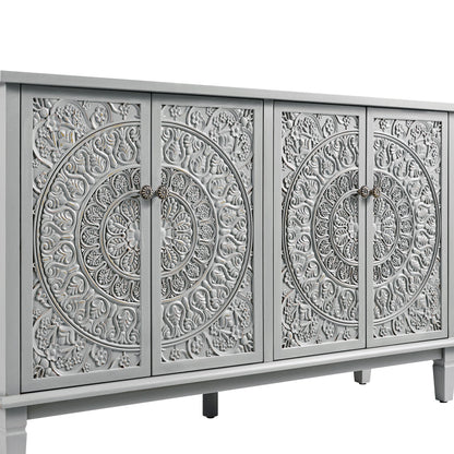 Grand buffet sculpté Chantilly gris moyen