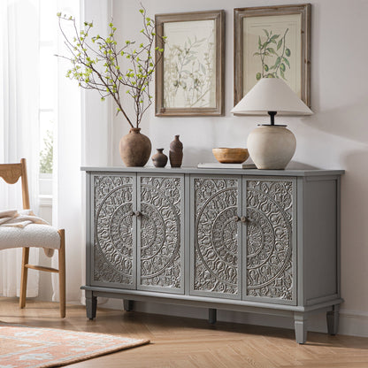 Grand buffet sculpté Chantilly gris moyen