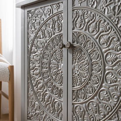 Grand buffet sculpté Chantilly gris moyen