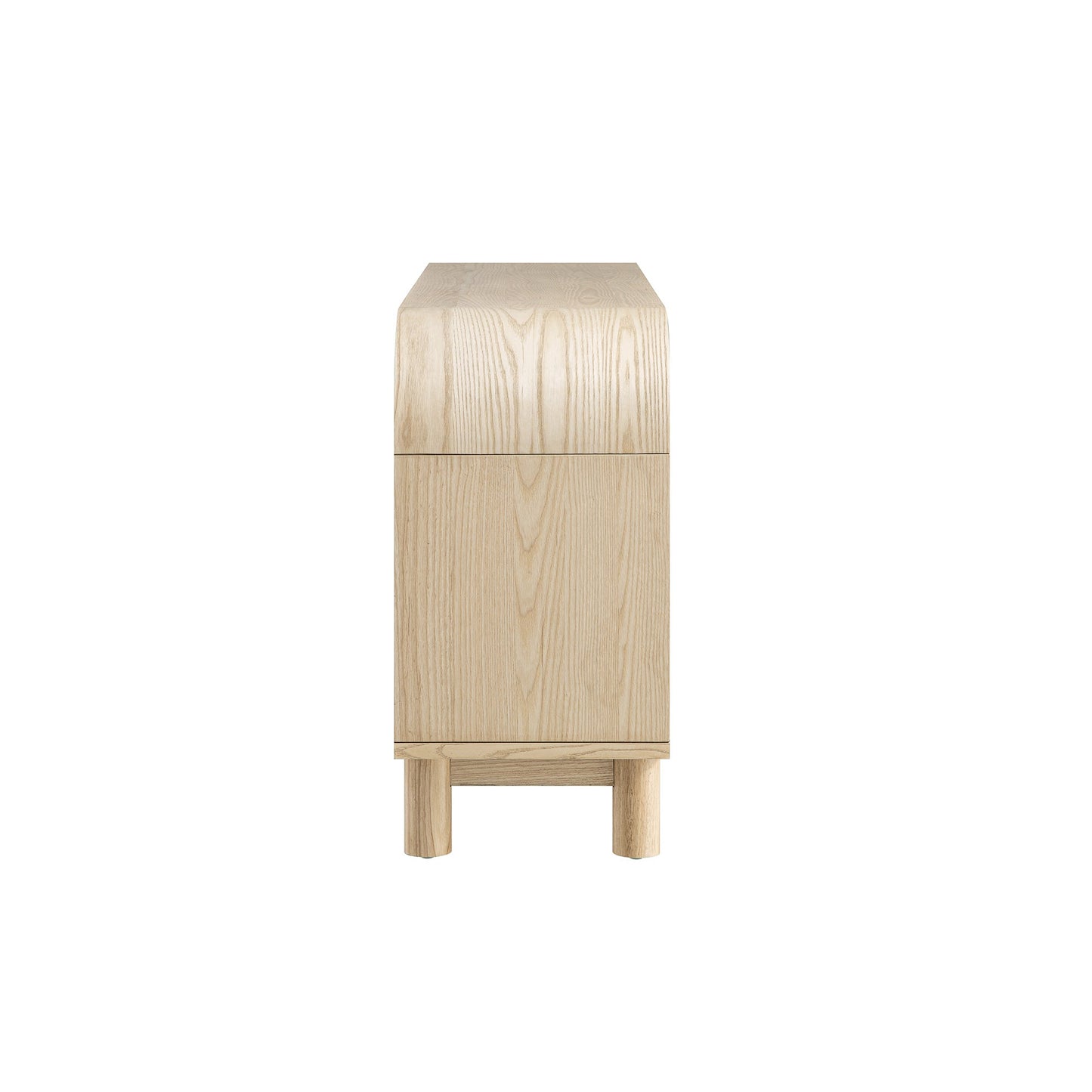 Buffet large à 3 tiroirs Maude, frêne naturel avec raphia