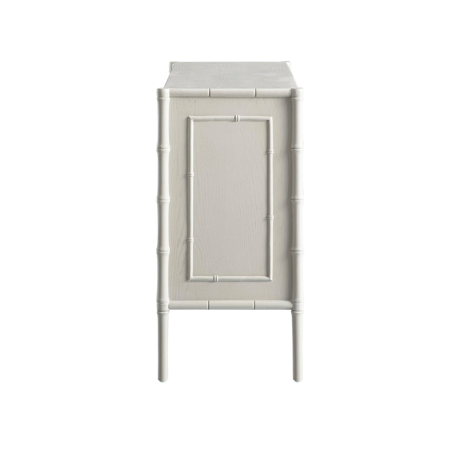 Petit buffet Elstowe en imitation bambou, blanc ombré