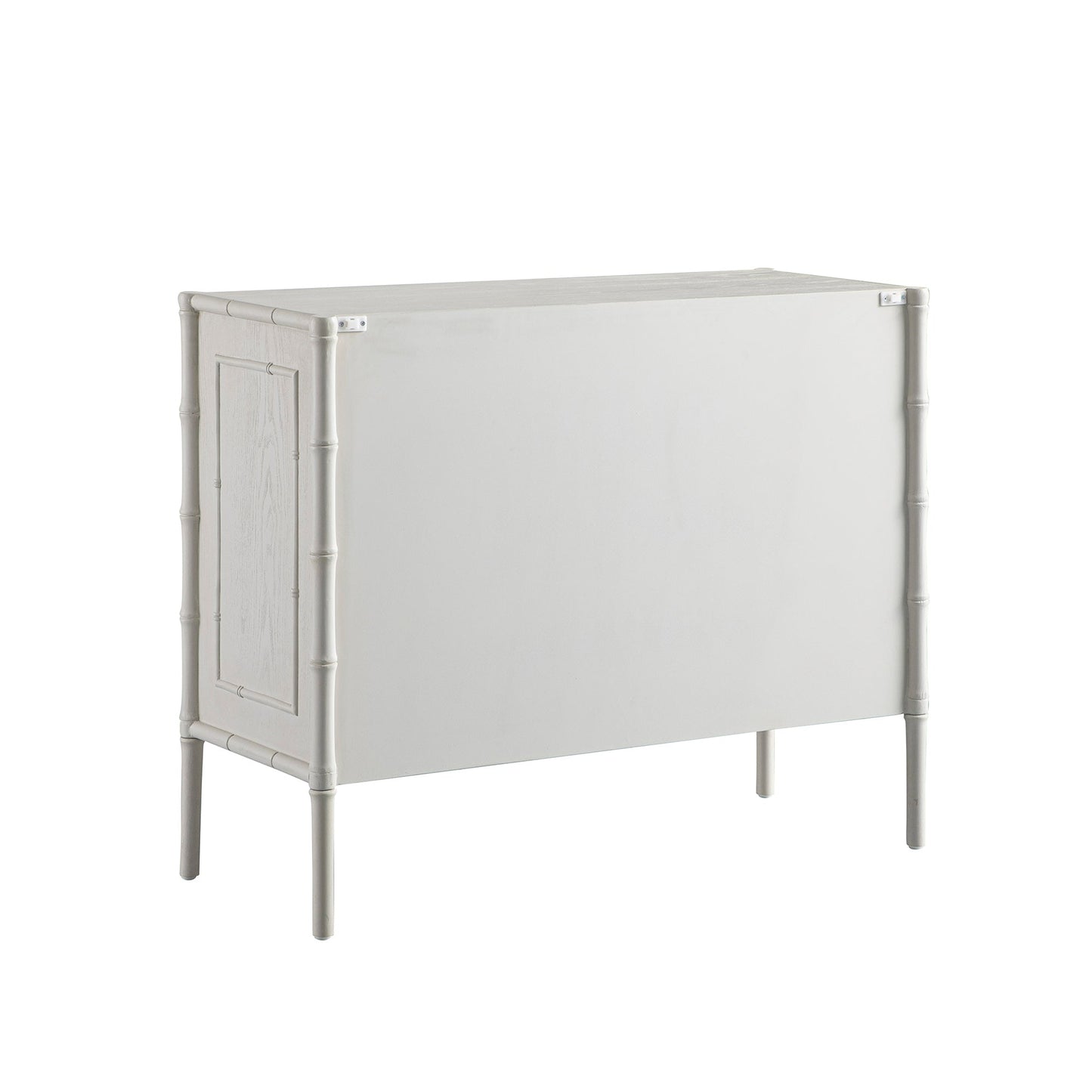 Petit buffet Elstowe en imitation bambou, blanc ombré