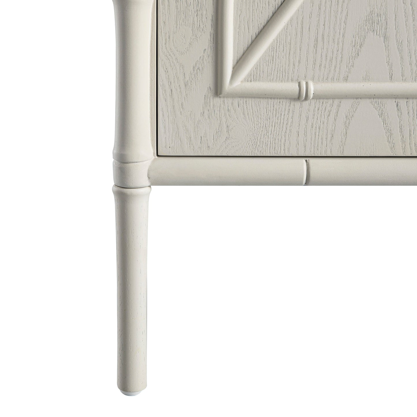 Petit buffet Elstowe en imitation bambou, blanc ombré