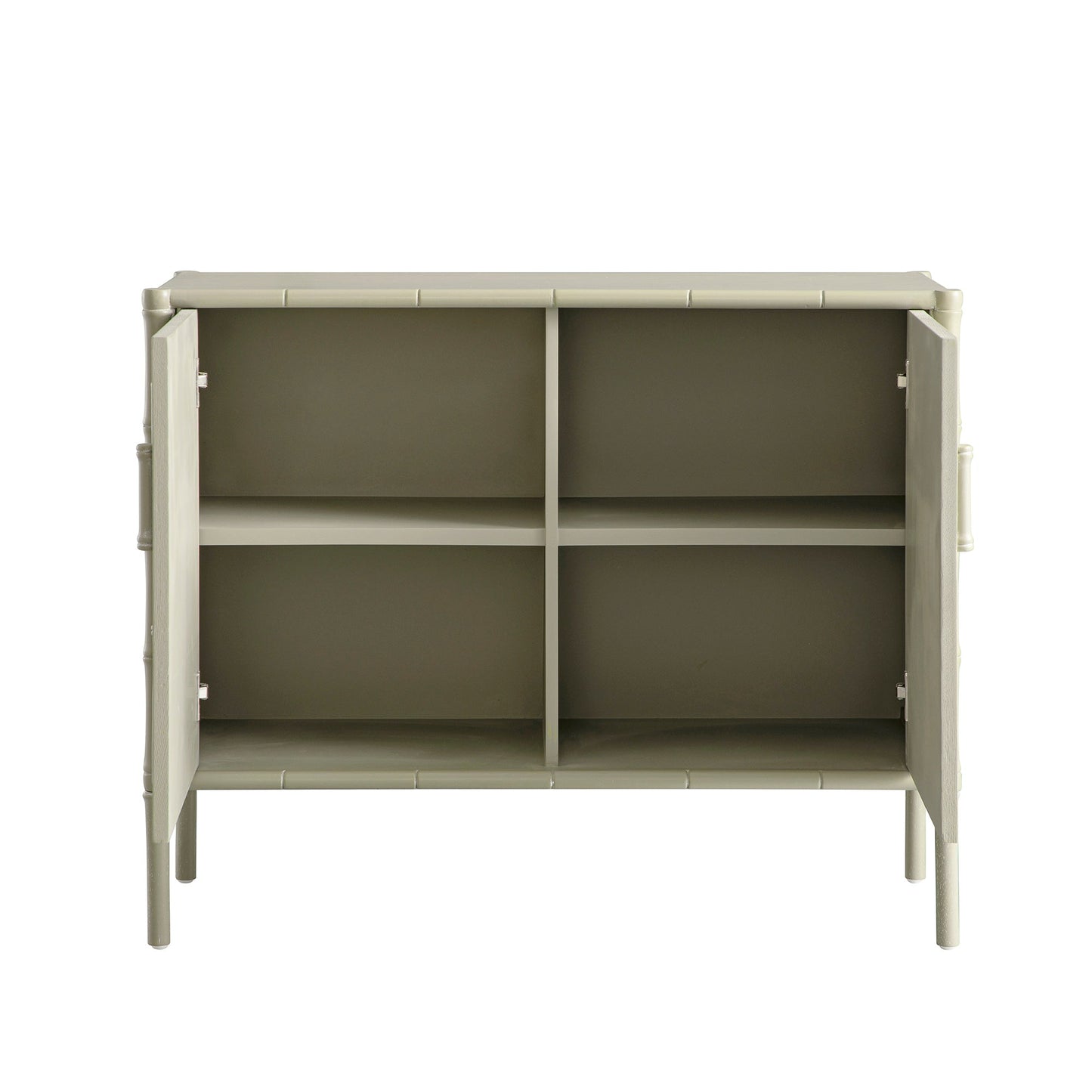 Petit buffet Elstowe en imitation bambou, vert sauge
