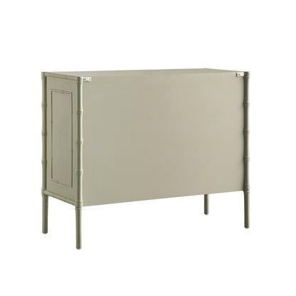 Petit buffet Elstowe en imitation bambou, vert sauge
