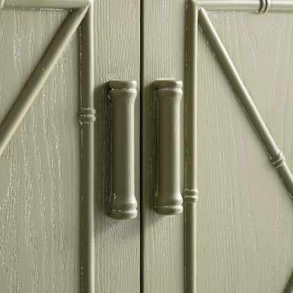 Petit buffet Elstowe en imitation bambou, vert sauge