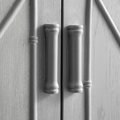 Petit buffet Elstowe en imitation bambou, gris chaud