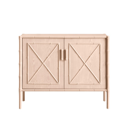 Petit buffet Elstowe en imitation bambou, rose nude