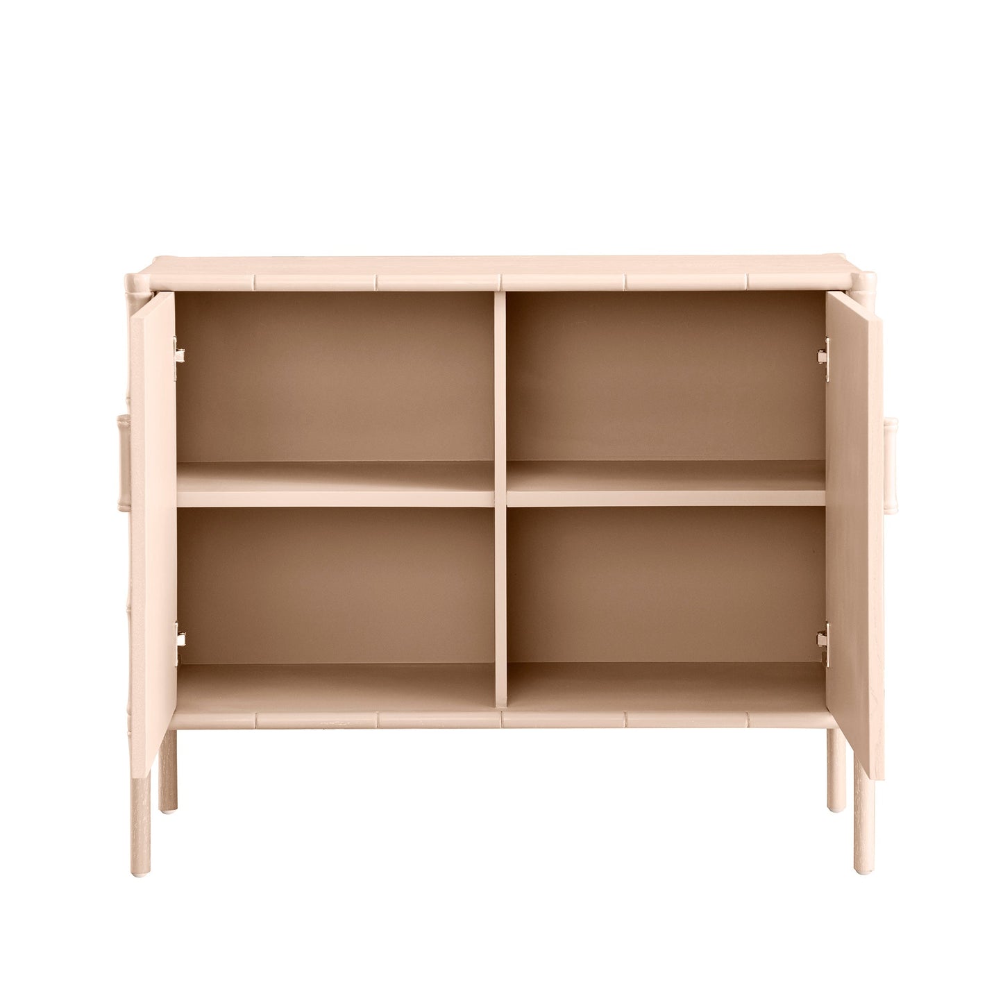 Petit buffet Elstowe en imitation bambou, rose nude