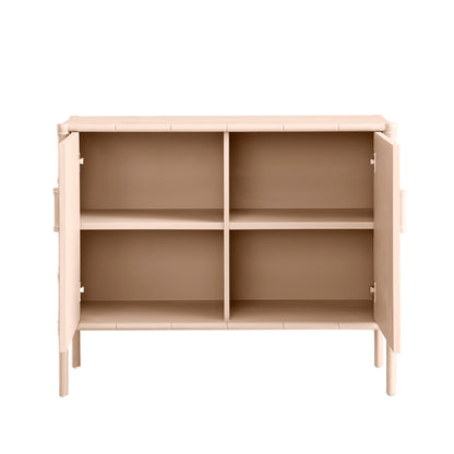 Petit buffet Elstowe en imitation bambou, rose nude