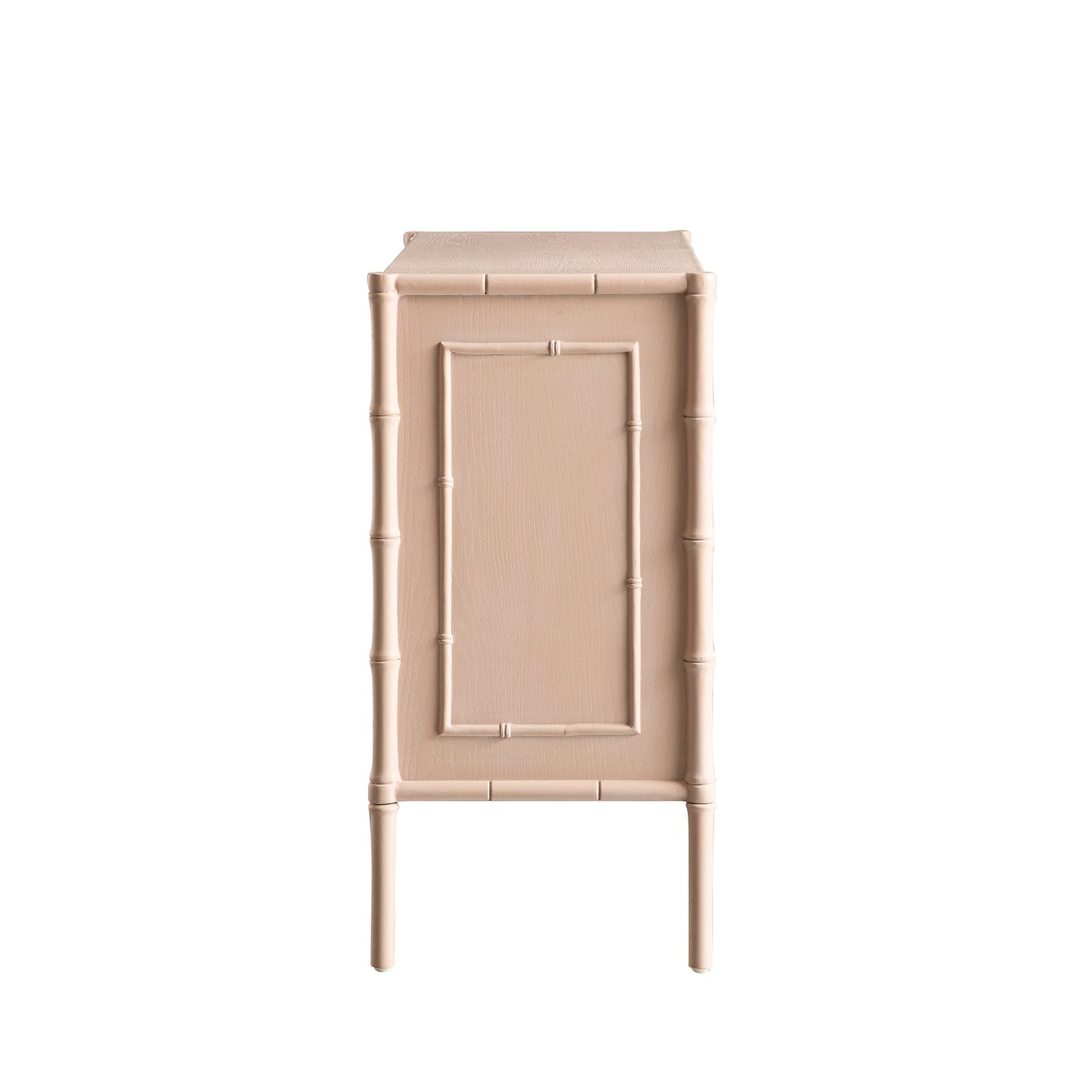 Petit buffet Elstowe en imitation bambou, rose nude