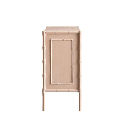 Petit buffet Elstowe en imitation bambou, rose nude
