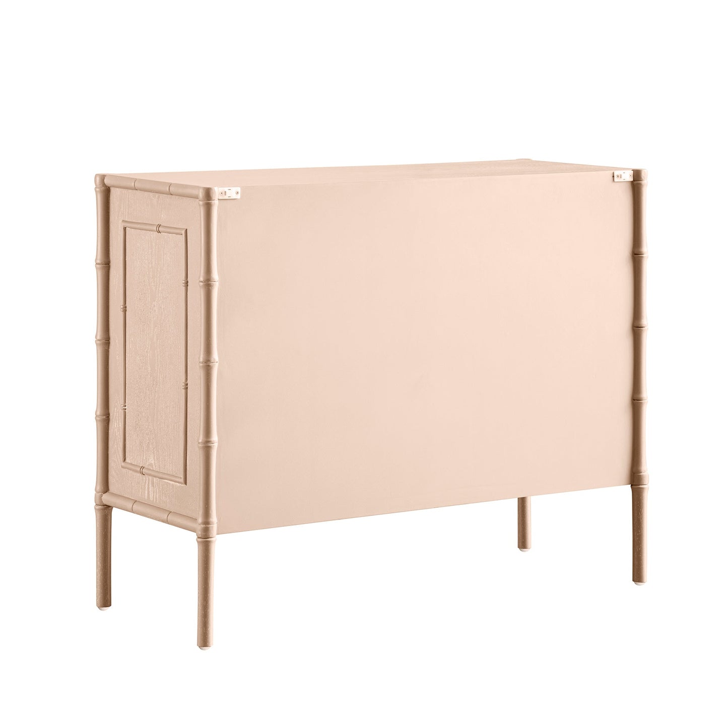 Petit buffet Elstowe en imitation bambou, rose nude