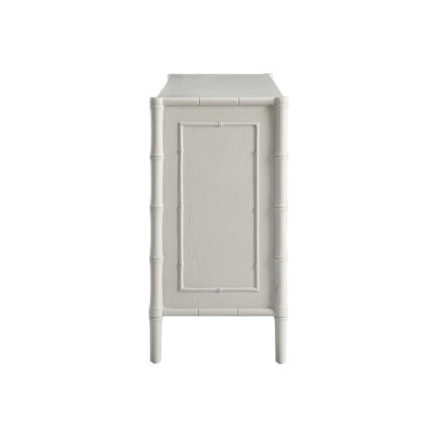 Grand buffet Elstowe en imitation bambou, blanc ombré