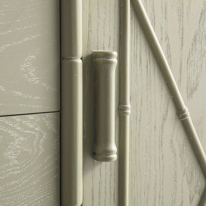 Buffet Elstowe imitation bambou 1 porte 3 tiroirs, vert sauge