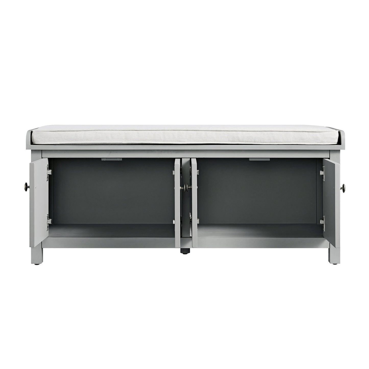 Banc de rangement sculpté Chantilly gris moyen