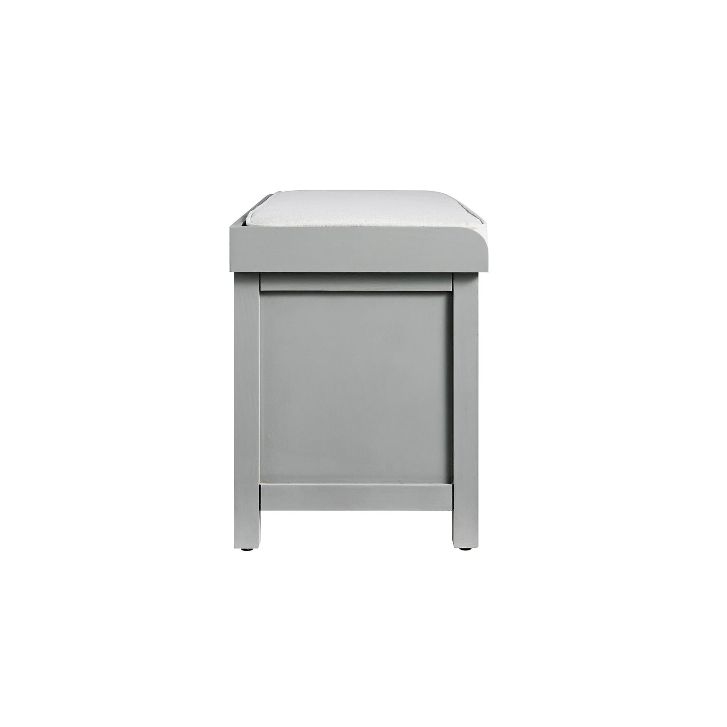 Banc de rangement sculpté Chantilly gris moyen
