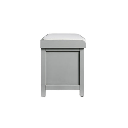 Banc de rangement sculpté Chantilly gris moyen