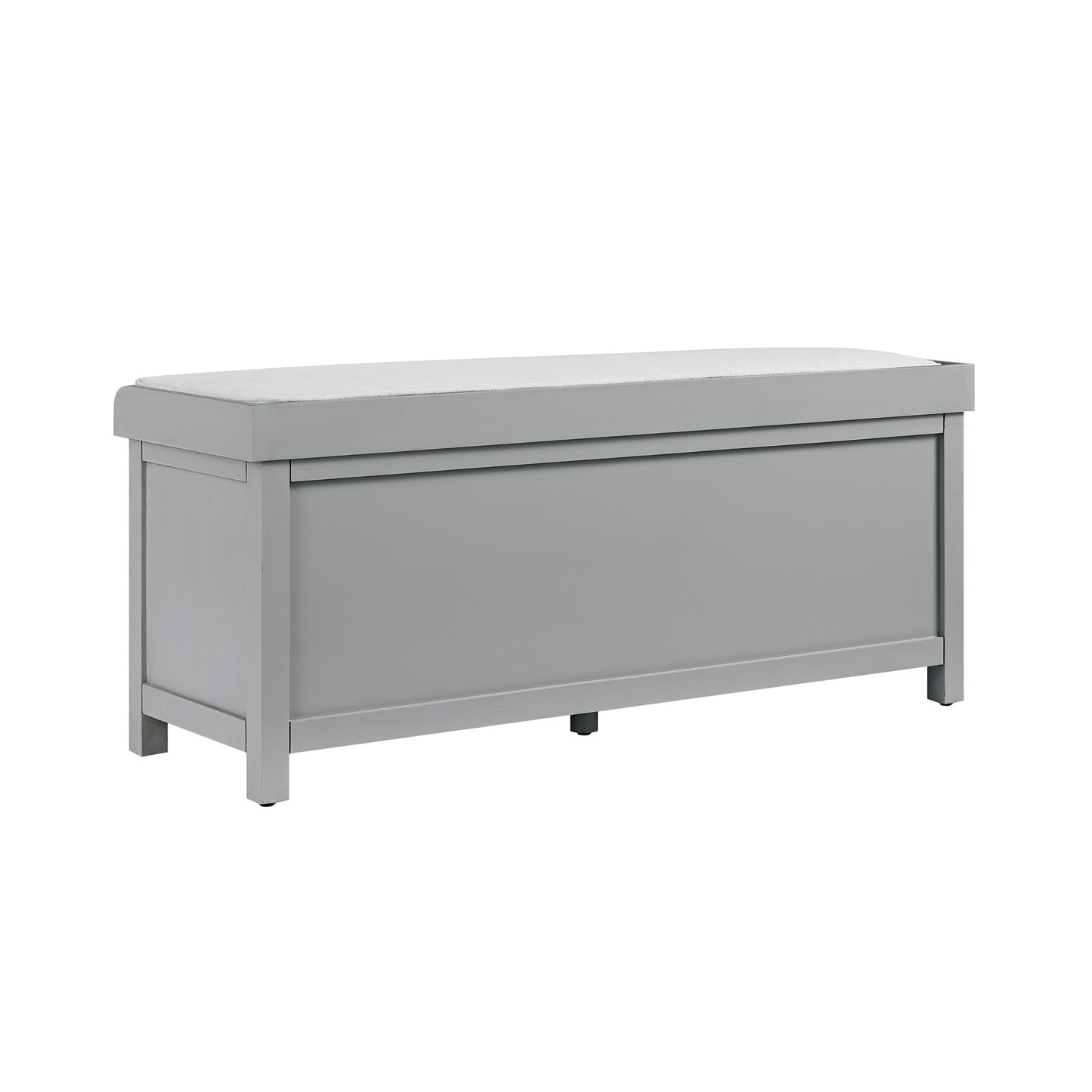 Banc de rangement sculpté Chantilly gris moyen