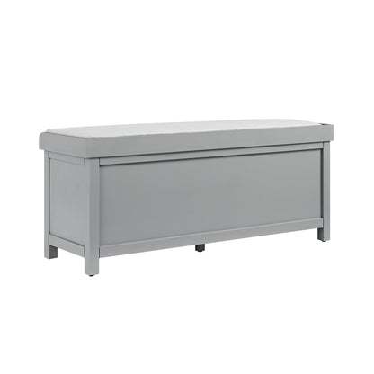 Banc de rangement sculpté Chantilly gris moyen