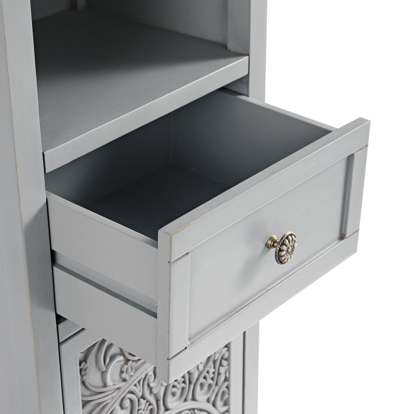 Meuble haut de salle de bain sculpté gris moyen Chantilly