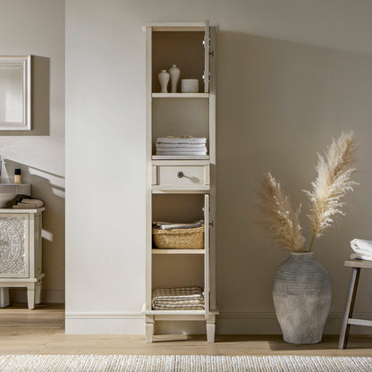 Meuble haut de salle de bain sculpté blanchi à la chaux Chantilly