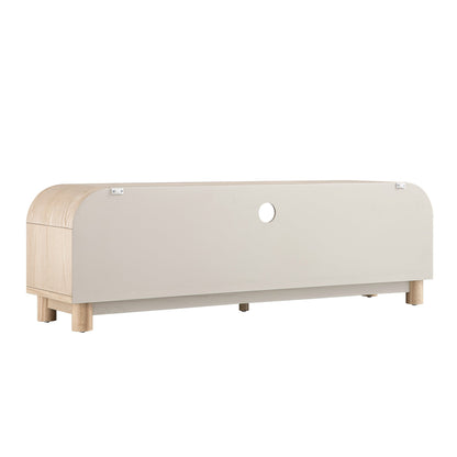 Meuble TV Maude, frêne naturel avec raphia