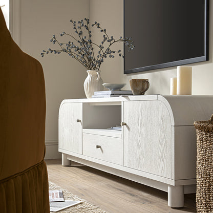 Meuble TV Maude, frêne blanc lavé