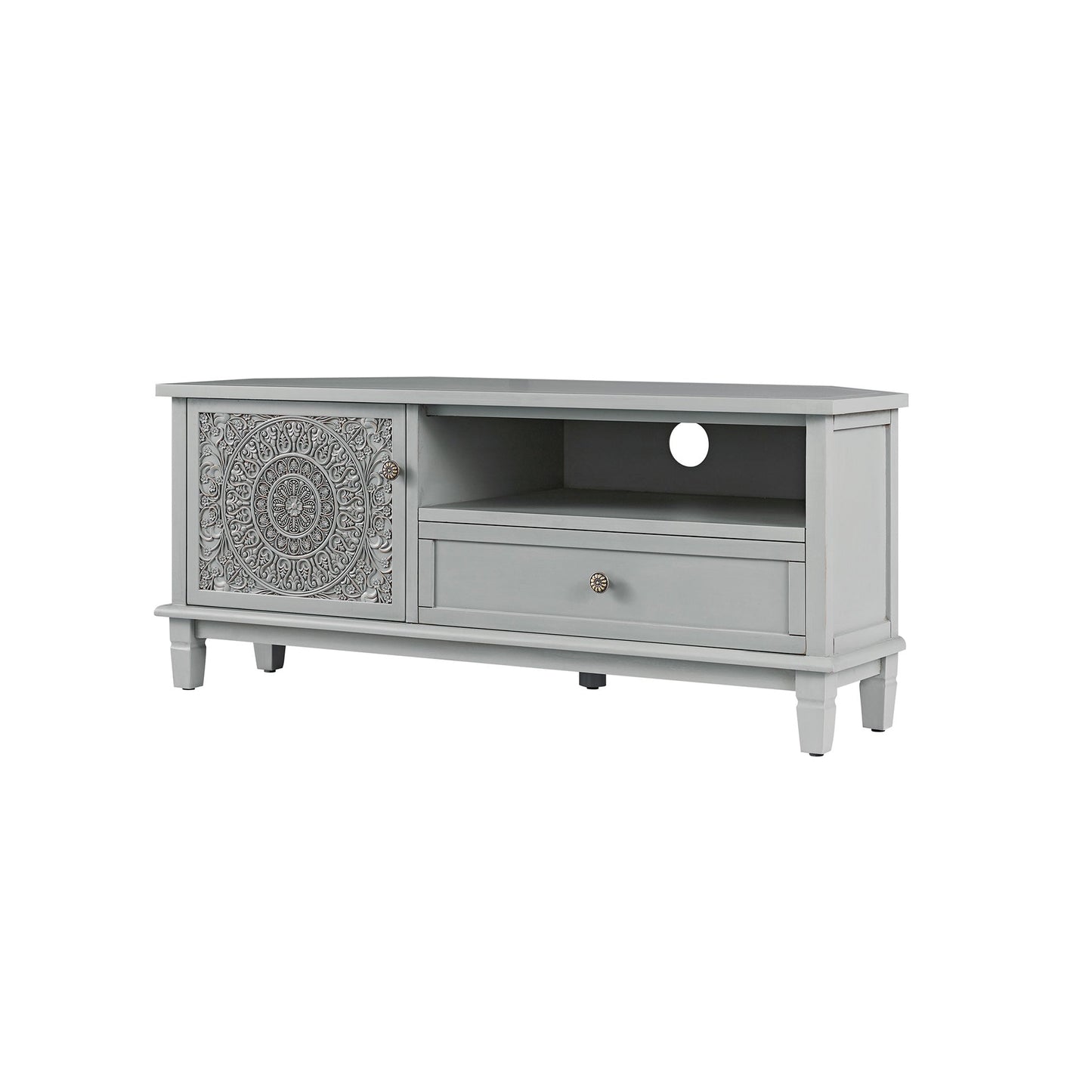 Meuble TV d'angle Chantilly gris moyen
