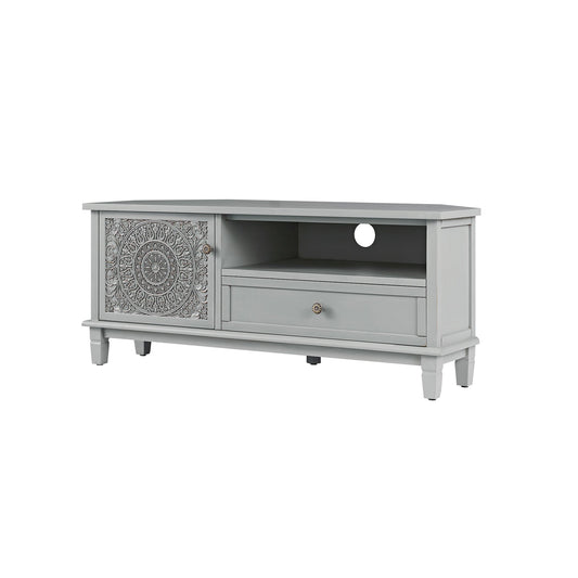 Meuble TV d'angle Chantilly gris moyen