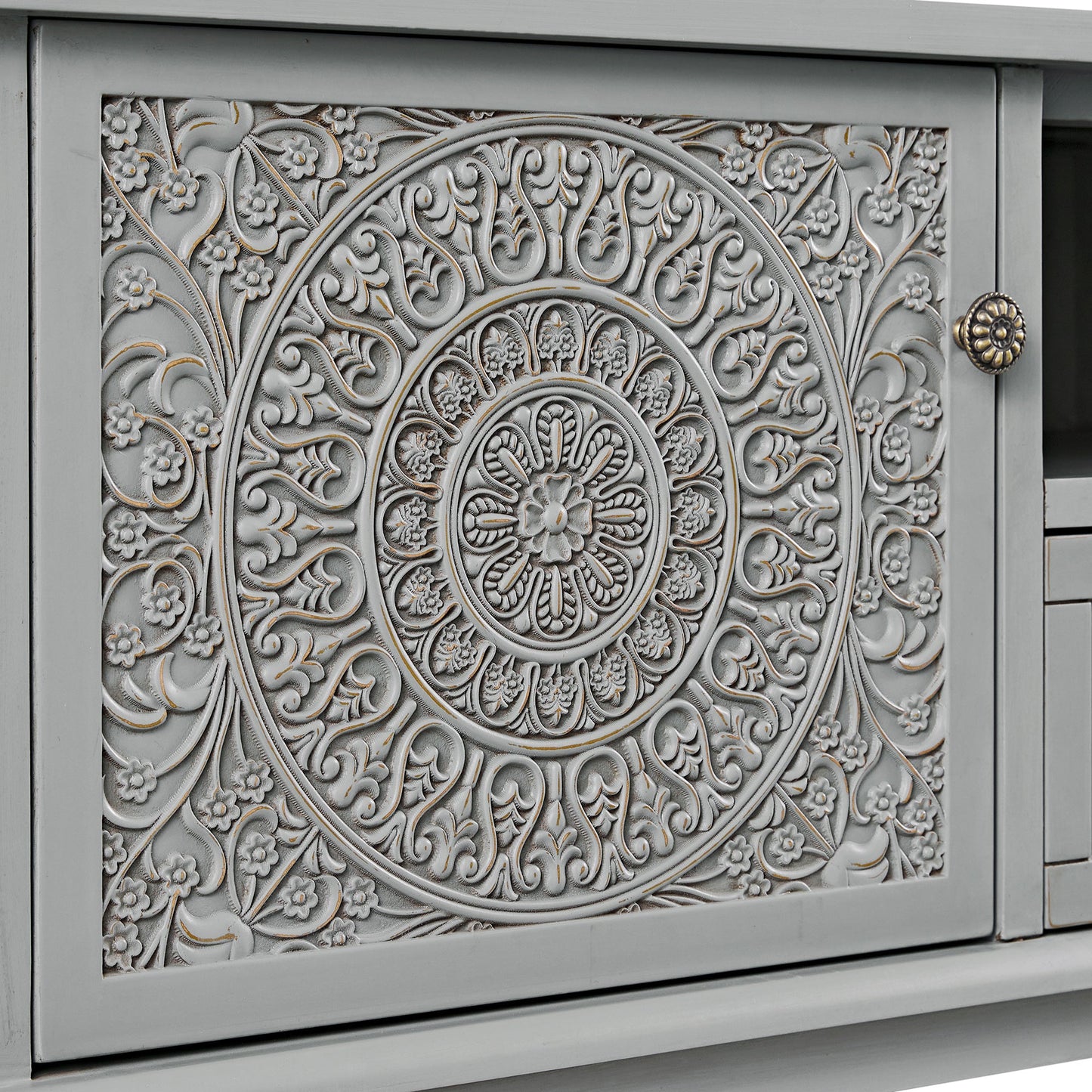 Meuble TV d'angle Chantilly gris moyen