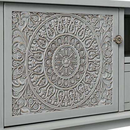 Meuble TV d'angle Chantilly gris moyen