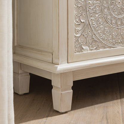 Meuble TV d'angle blanchi à la chaux Chantilly