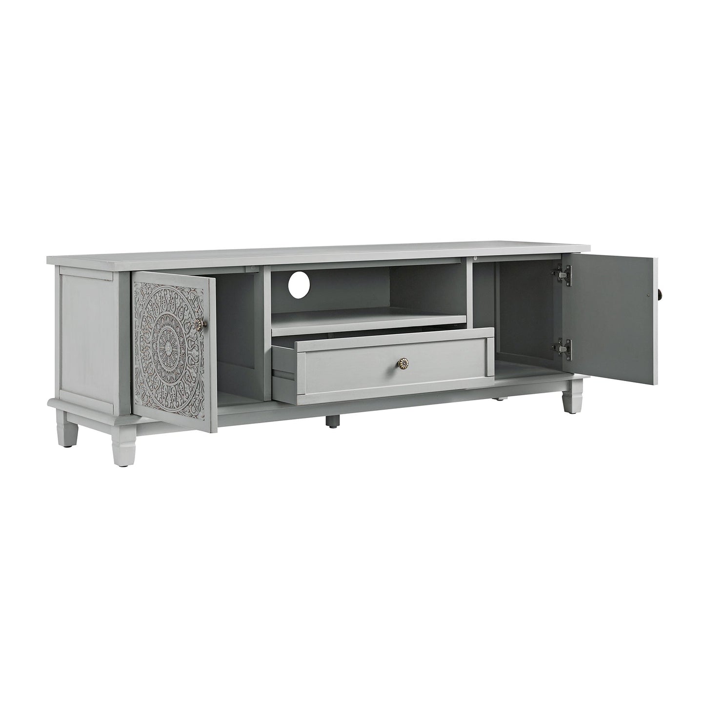 Meuble TV Chantilly gris moyen 150 cm de large