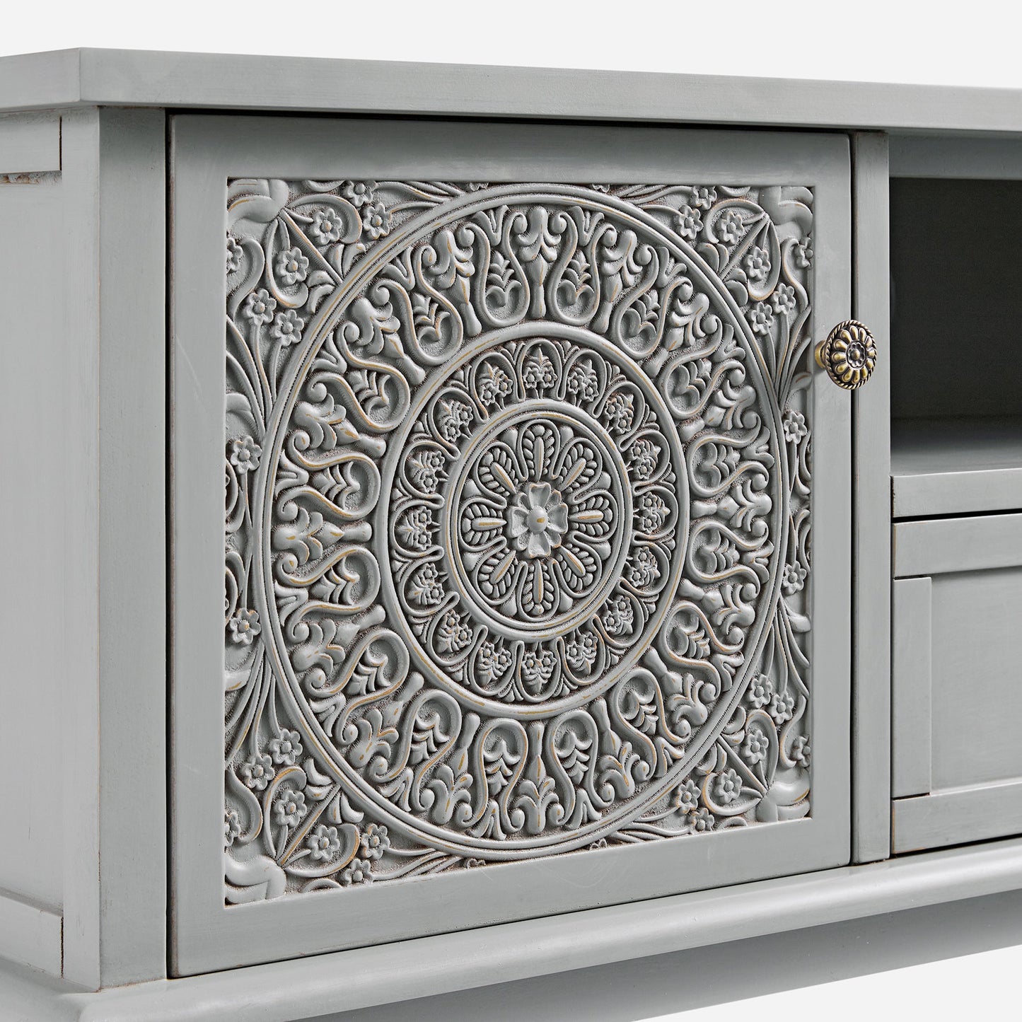 Meuble TV Chantilly gris moyen 150 cm de large