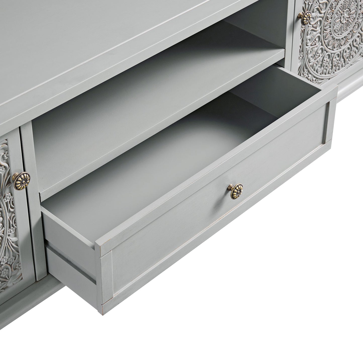 Meuble TV Chantilly gris moyen 150 cm de large