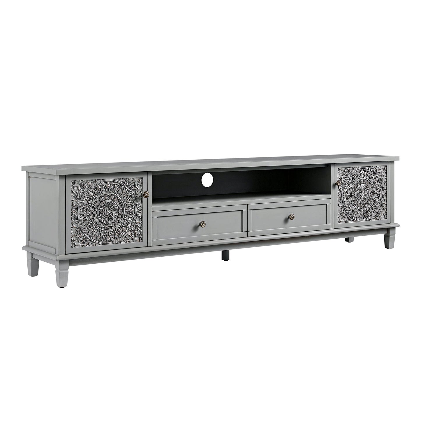Meuble TV Chantilly gris moyen 200 cm de large