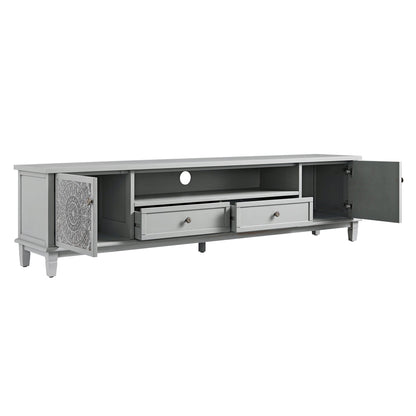 Meuble TV Chantilly gris moyen 200 cm de large