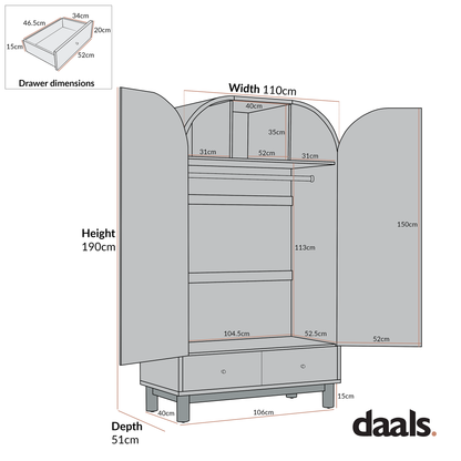 Armoire double Maude, frêne blanc lavé avec raphia