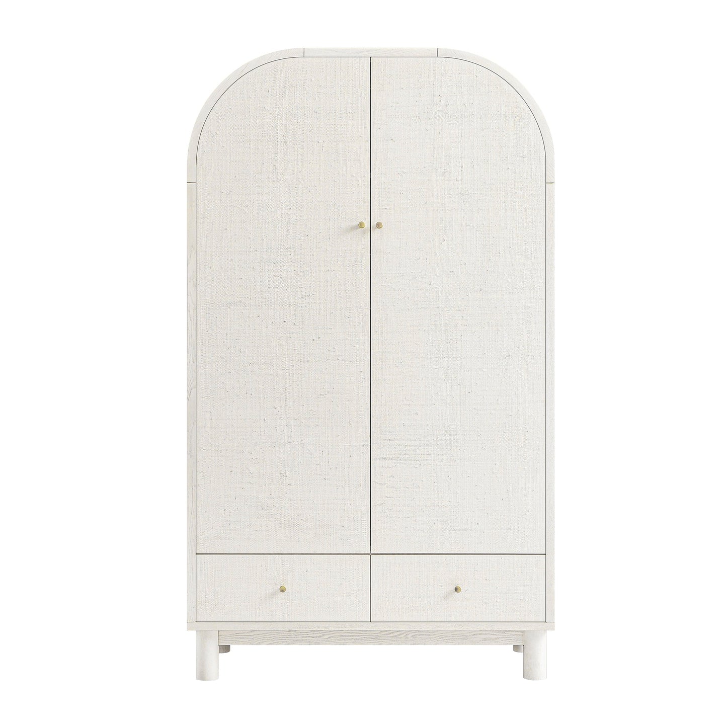 Armoire double Maude, frêne blanc lavé avec raphia