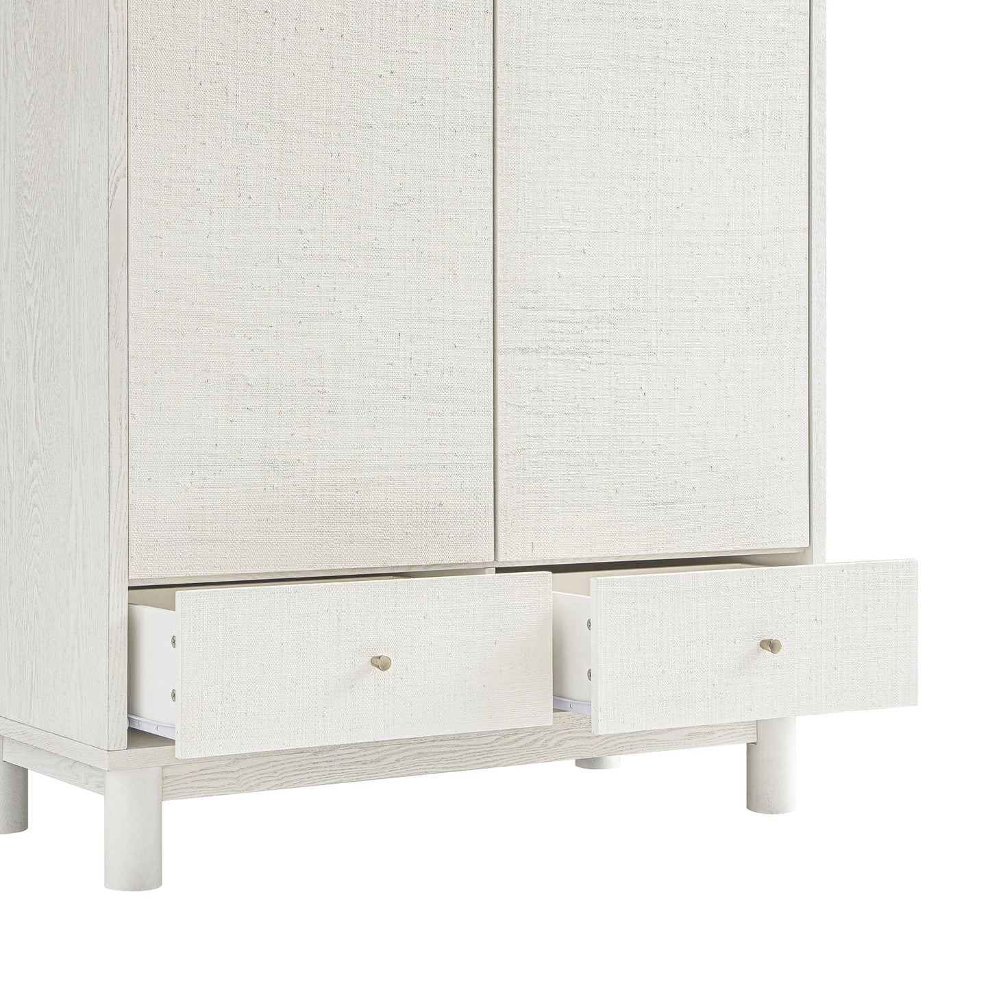 Armoire double Maude, frêne blanc lavé avec raphia