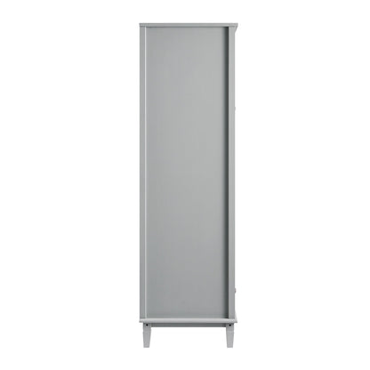 Armoire double sculptée Chantilly gris moyen