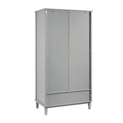 Armoire double sculptée Chantilly gris moyen