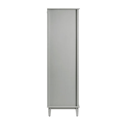 Armoire triple sculptée Chantilly gris moyen
