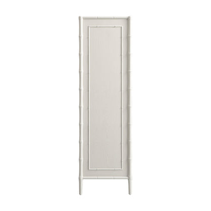 Armoire double Elstowe en imitation bambou, blanc ombré
